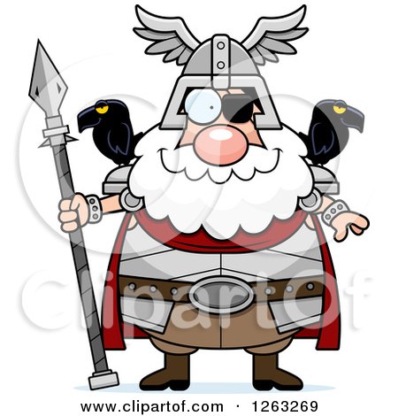 Clipart of a Cartoon Happy Chubby Odin - Royalty Free Vector Illustration by Cory Thoman