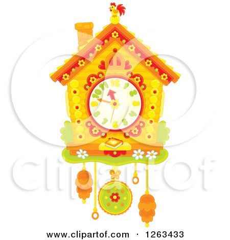 Clipart of a Cuckoo Clock - Royalty Free Vector Illustration by Alex Bannykh