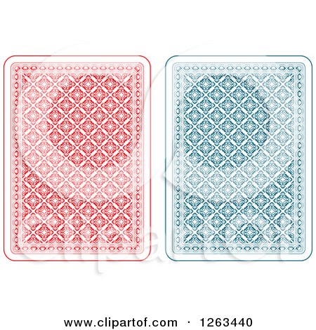 Clipart of Backs of Patterned Playing Cards - Royalty Free Vector Illustration by Frisko