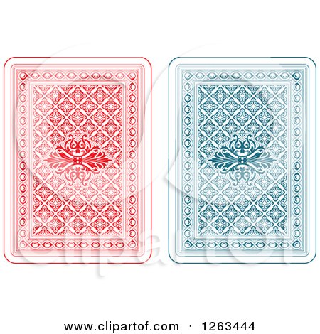 Clipart of Backs of Patterned Playing Cards - Royalty Free Vector Illustration by Frisko