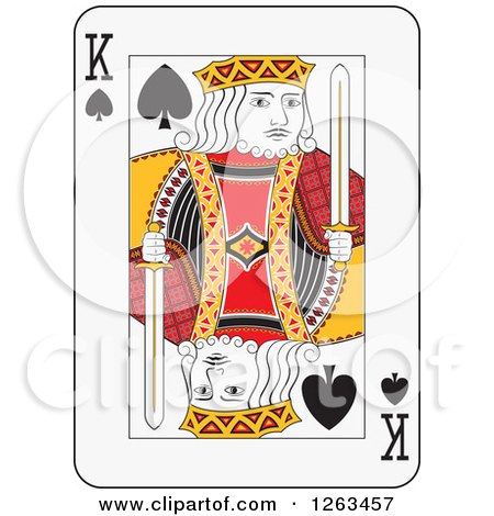 Clipart of a King of Spades Playing Card - Royalty Free Vector Illustration by Frisko