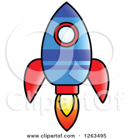Clipart of a Flying Rocket - Royalty Free Vector Illustration by Prawny