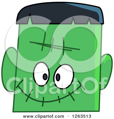 Clipart of a Frankenstein Face - Royalty Free Vector Illustration by yayayoyo
