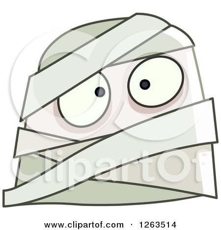 Clipart of a Mummy Face - Royalty Free Vector Illustration by yayayoyo