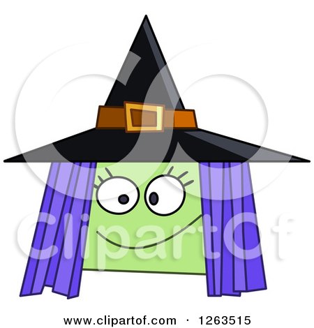 Clipart of a Witch Face - Royalty Free Vector Illustration by yayayoyo