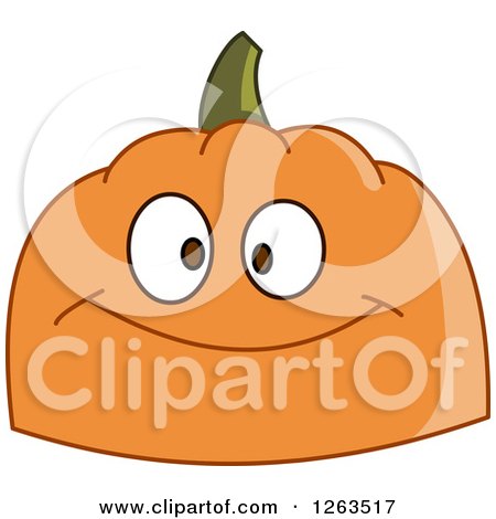 Clipart of a Happy Pumpkin Face - Royalty Free Vector Illustration by yayayoyo