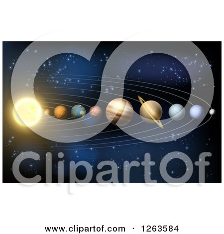 Clipart of the Solar System - Royalty Free Vector Illustration by AtStockIllustration