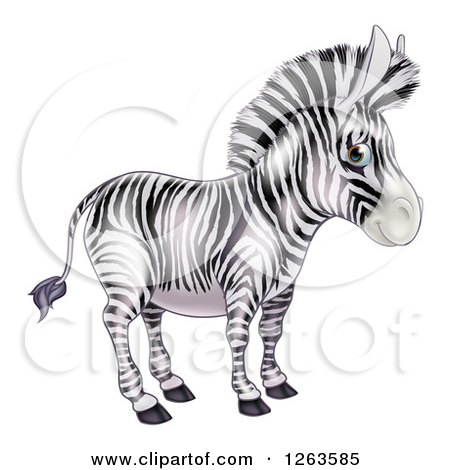 Clipart of a Cute Zebra - Royalty Free Vector Illustration by AtStockIllustration