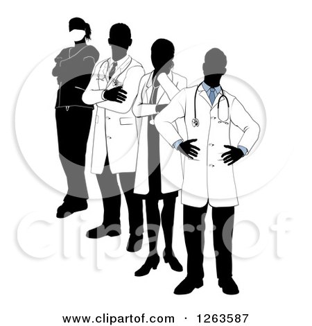 Clipart of a Faceless Medical Team - Royalty Free Vector Illustration by AtStockIllustration