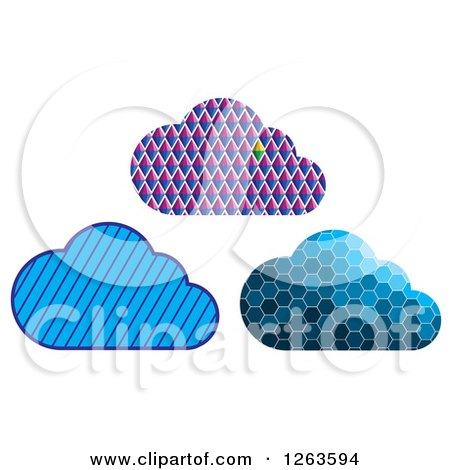 Clipart of Patterned Clouds - Royalty Free Vector Illustration by pauloribau