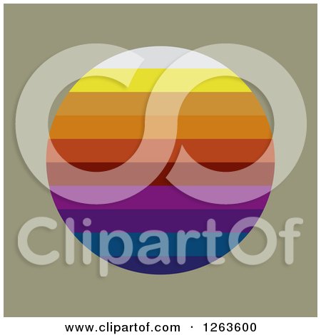 Clipart of a Colorful Gradient Sun on Tan - Royalty Free Vector Illustration by pauloribau