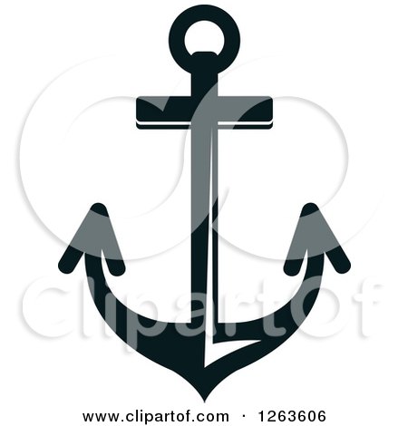 Clipart of a Nautical Navy Blue Anchor - Royalty Free Vector Illustration by Vector Tradition SM