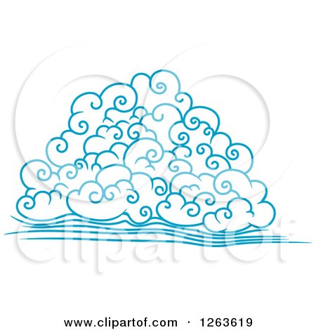 Clipart of Blue Clouds and Wind - Royalty Free Vector Illustration by Vector Tradition SM