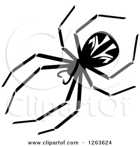 Clipart of a Black and White Spider - Royalty Free Vector Illustration by Vector Tradition SM