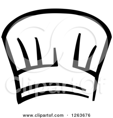 Clipart of a Black and White Chefs Toque Hat - Royalty Free Vector Illustration by Vector Tradition SM