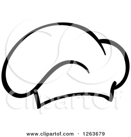 Chef hat toque and cutlery Royalty Free Vector Image