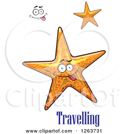 Clipart of Orange Starfish - Royalty Free Vector Illustration by Vector Tradition SM