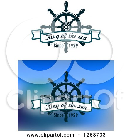 Clipart of a Ships Helm with King of the Sea Since 1920 Text - Royalty Free Vector Illustration by Vector Tradition SM