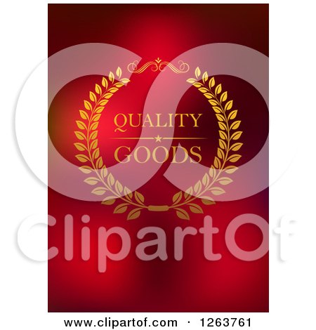 Clipart of a Quality Goods Label on Red - Royalty Free Vector Illustration by Vector Tradition SM