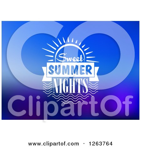 Clipart of Sweet Summer Nights Text on Blue - Royalty Free Vector Illustration by Vector Tradition SM