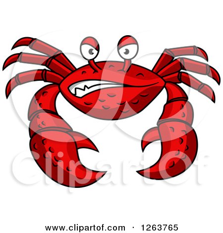 Clipart of a Snarling Red Crab - Royalty Free Vector Illustration by Vector Tradition SM