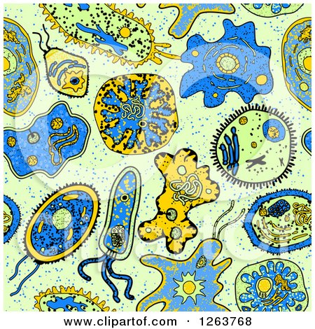 Clipart of a Seamless Pattern Background of Grungy Amoebas - Royalty Free Vector Illustration by Vector Tradition SM