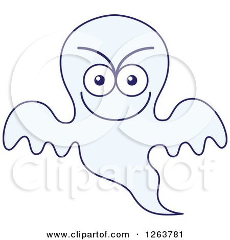 Clipart of a Halloween Ghost Being Mischievous - Royalty Free Vector Illustration by Zooco