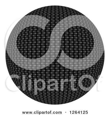 Clipart of a 3d Carbon Fiber Sphere on White - Royalty Free Illustration by Arena Creative