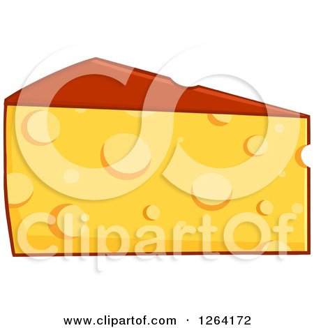 Clipart of a Cheese Wedge - Royalty Free Vector Illustration by Hit Toon