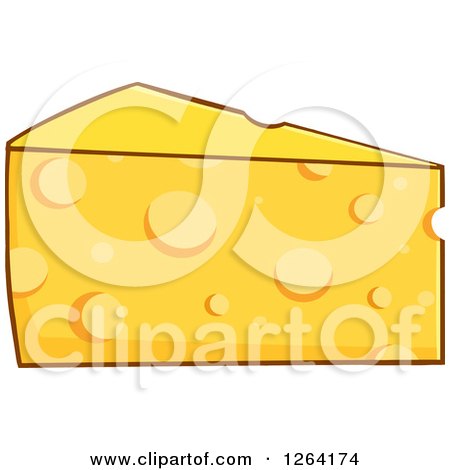 Clipart of a Cheese Wedge - Royalty Free Vector Illustration by Hit Toon