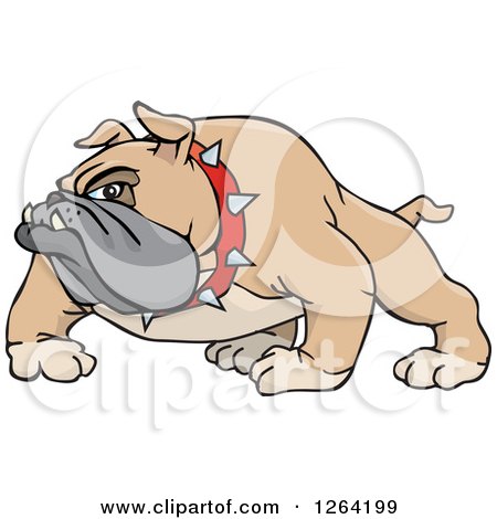 Clipart of a Tough Brown Bulldog - Royalty Free Vector Illustration by Dennis Holmes Designs