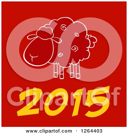 Clipart of a Year 2015 Sheep Chinese Zodiac Design - Royalty Free Vector Illustration by Hit Toon