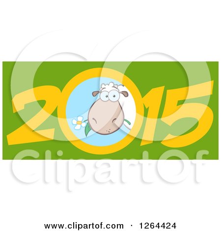 Clipart of a Year of the Sheep 2015 Chinese Zodiac Design - Royalty Free Vector Illustration by Hit Toon