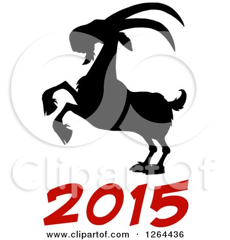 Clipart of a Year of the Goat 2015 Design - Royalty Free Vector Illustration by Hit Toon