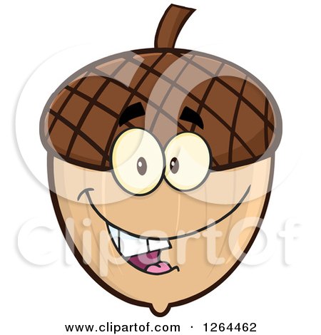 Clipart of a Happy Acorn Character - Royalty Free Vector Illustration by Hit Toon