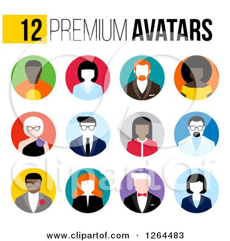 Clipart of Business Men and Women Avatars - Royalty Free Vector Illustration by elena