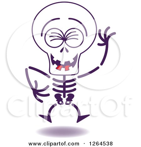 Clipart of a Halloween Skeleton Laughing - Royalty Free Vector Illustration by Zooco