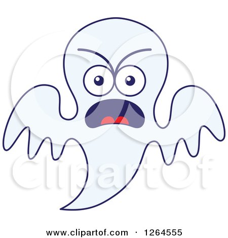 Clipart of a Furious Halloween Ghost - Royalty Free Vector Illustration by Zooco