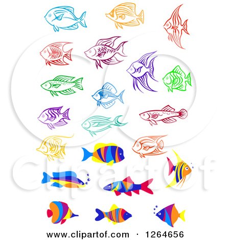 Clipart of Colorful Fish - Royalty Free Vector Illustration by Vector Tradition SM