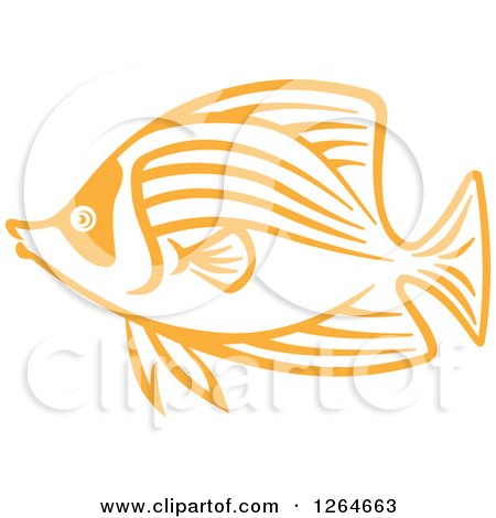 Clipart of a Sketched Orange Marine Fish - Royalty Free Vector Illustration by Vector Tradition SM