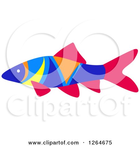 Clipart of a Colorful Marine Loach Fish - Royalty Free Vector Illustration by Vector Tradition SM