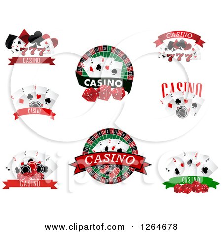 Clipart of Casino and Playing Card Designs - Royalty Free Vector Illustration by Vector Tradition SM