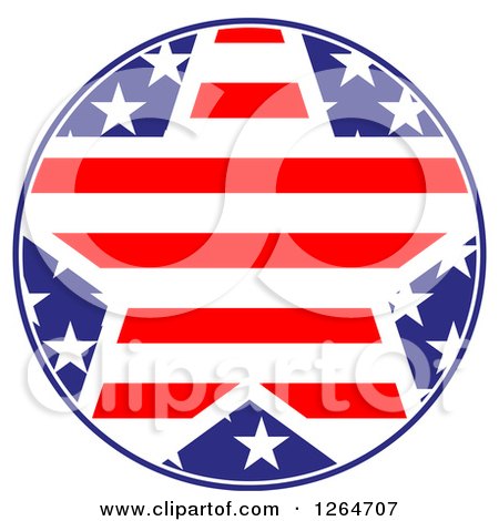 Clipart of a Patriotic American Stars and Stripes Circle - Royalty Free Vector Illustration by Vector Tradition SM