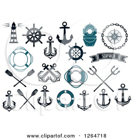 Clipart of Nautical Items - Royalty Free Vector Illustration by Vector Tradition SM