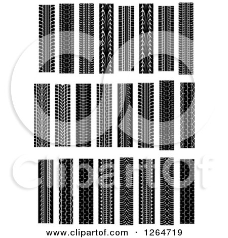 Clipart of Tire Tread Marks - Royalty Free Vector Illustration by Vector Tradition SM