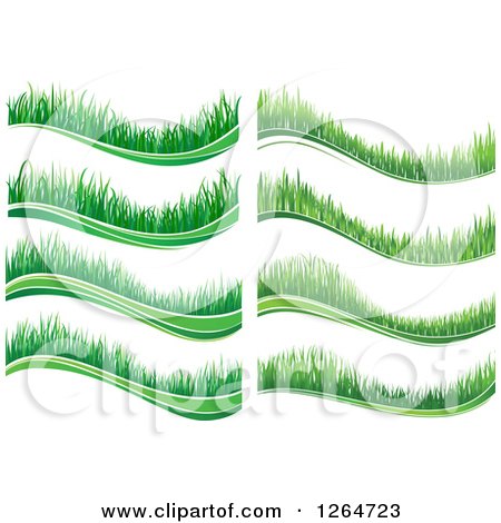 Clipart of Wavy Green Grass Borders - Royalty Free Vector Illustration by Vector Tradition SM