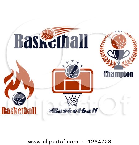 Clipart of Basketball Designs - Royalty Free Vector Illustration by Vector Tradition SM