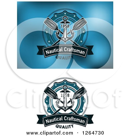 Clipart of Oar and Anchor Designs - Royalty Free Vector Illustration by Vector Tradition SM