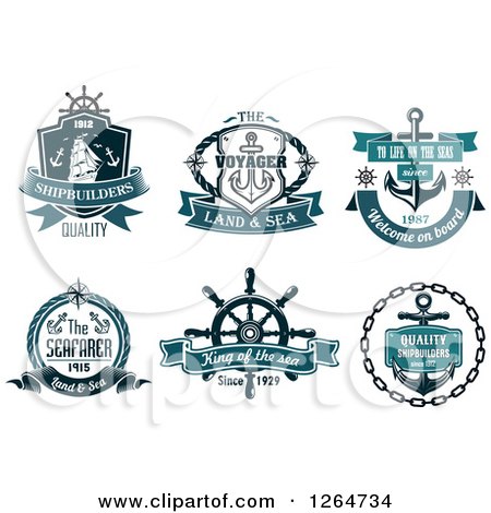 Clipart of Nautical Designs - Royalty Free Vector Illustration by Vector Tradition SM