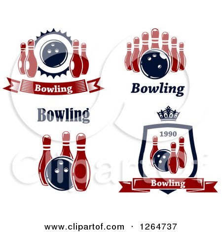 Clipart of Bowling Designs - Royalty Free Vector Illustration by Vector Tradition SM